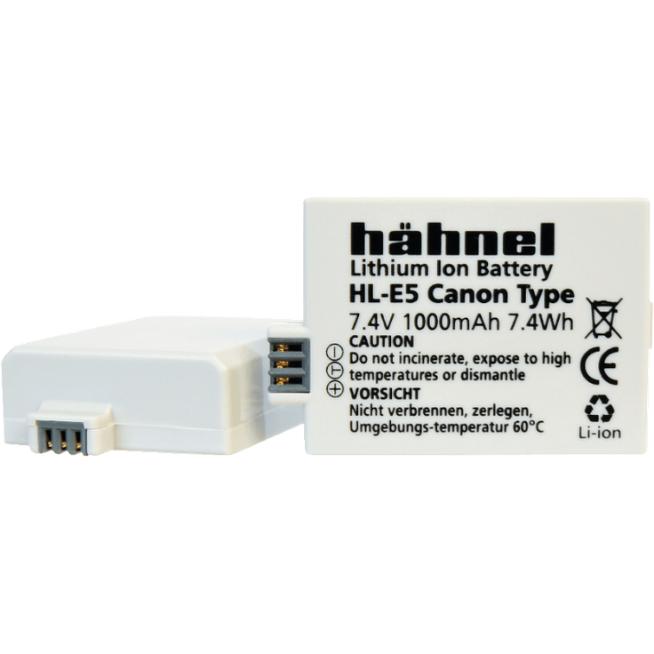 Hähnel HL E5 7,4V - 1000mA (Li-Ion-Ersatzakku Typ Canon LP-E5) für Canon EOS 450D, EOS 1000D