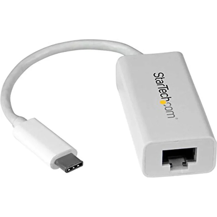 StarTech.com StarTech.com USB-C auf Gigabit Adapter, Thunderbolt 3 kompatibel, Weiß, Unterstützung für Macbook, Windows, Chrome OS