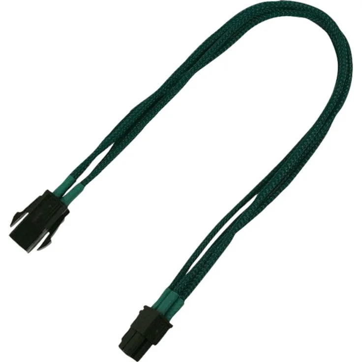 Nanoxia 900500019 4-Pin P4 Verlängerungskabel, 30 cm, Grüner Einzelsleeve