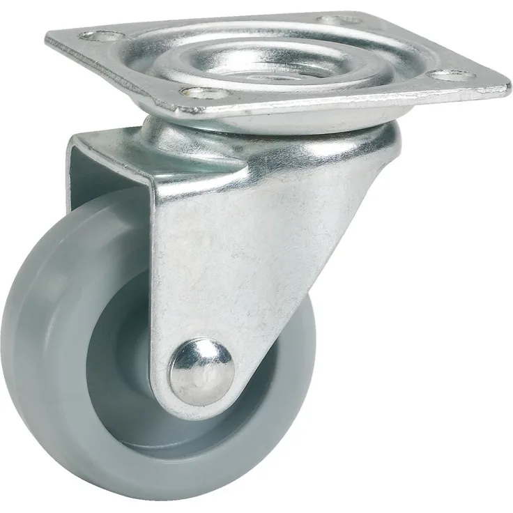 Dörner + Helmer 790120C Lenkrolle 30 mm, Stahlblech verzinkt, Kunststoffrad grau