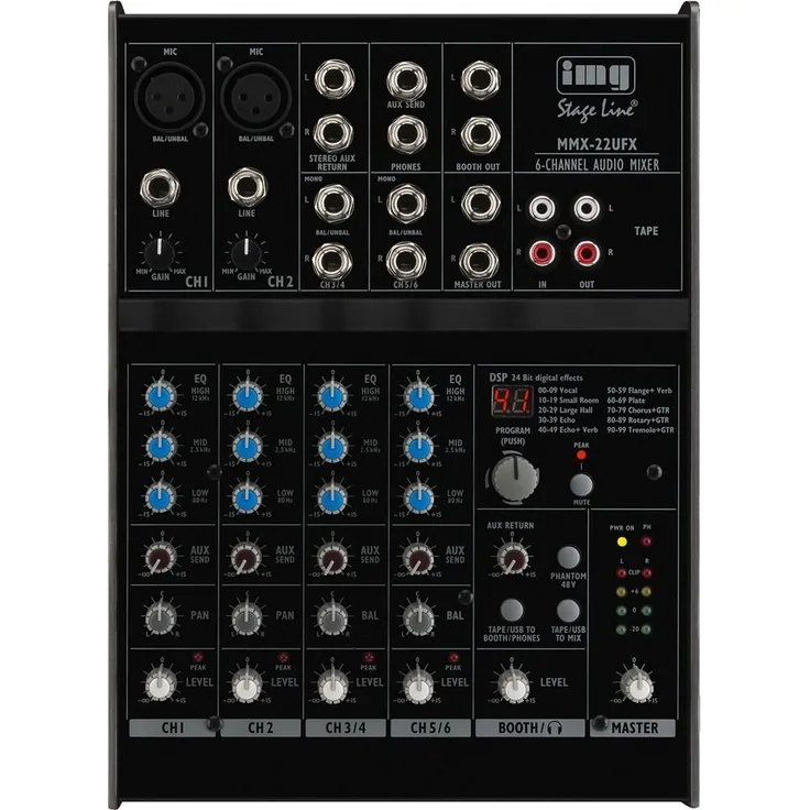 IMG Stage Line MMX-22UFX 4-Kanal Audio Mischpult schwarz