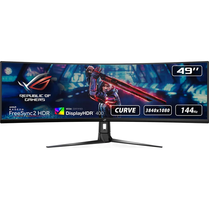 ASUS ROG Strix XG49VQ 124 cm (49 Zoll) Gaming Monitor (Curved, 144Hz, Free-Sync 2 HDR, HDMI, DisplayPort, 4ms Reaktionszeit) – Bild 1