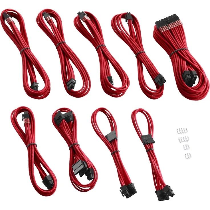 CableMod PRO Series ModMesh C-Series RMi & RMx Cable Kit - Stromkabelkit - geformt - Rot (CM-PCSR-FKIT-NKR-R)
