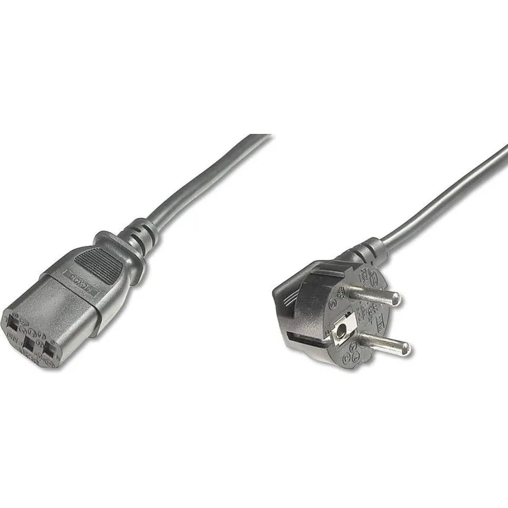 ASSMANN Netzanschluss-, Kaltgerätekabel, EU Version, E 7-7 (Typ-F) 90° auf C13, Stecker-Buchse, H05VV-F3G, 0.75 mm², Länge 1.8 m