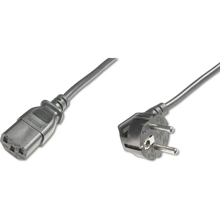 ASSMANN Netzanschluss-, Kaltgerätekabel, EU Version, E 7-7 (Typ-F) 90° auf C13, Stecker-Buchse, H05VV-F3G, 0.75 mm², Länge 1.8 m – Bild 1