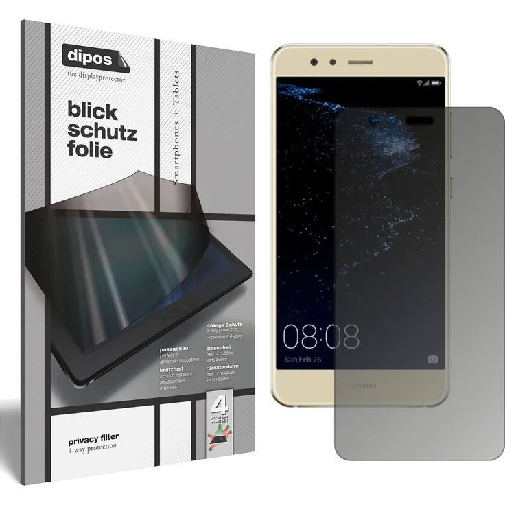 Huawei P10 Lite Schutzfolie Blickschutzfolie - Privacy Filter Displayschutzfolie mit AntiReflex Effekt