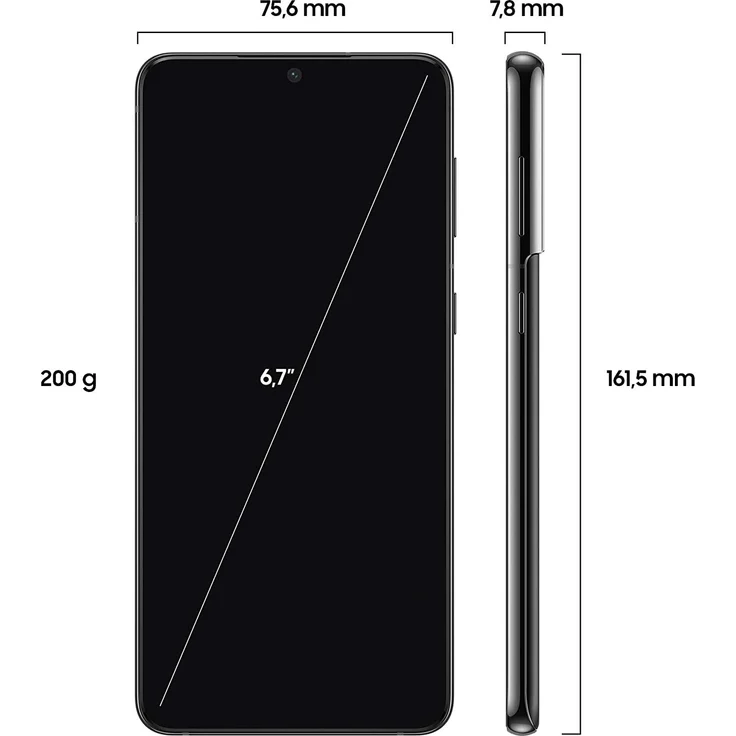 Samsung Galaxy S21 Plus 5G Smartphone 17,02cm (6,7 Zoll) AMOLED-Display, 128GB interner Speicher, 8GB RAM, Dual-SIM, Phantom Black – Bild 2