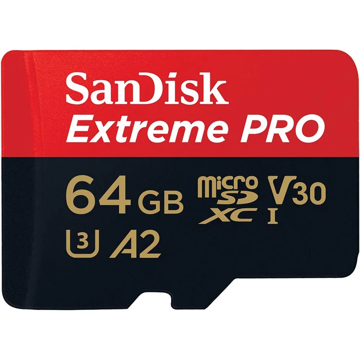 SanDisk Extreme Pro 64GB microSDXC Memory Card + SD Adapter with A2 App Performance + Rescue Pro Deluxe 170MB-s Class 10, UHS-I, U3, V30 – Bild 1