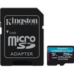 Kingston SDCG3-256GB microSD Speicherkarte ( 256GB microSDXC Canvas Go Plus 170R A2 U3 V30 mit SD Adapter )