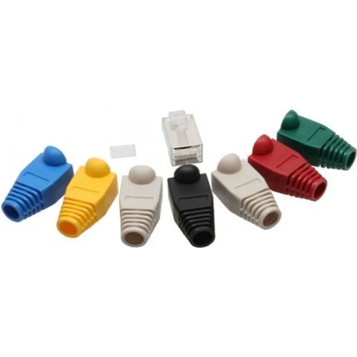 InLine® Crimpstecker RJ45 geschirmt, mit Knickschutz und Einfädelhilfe, 100er Pack,bei