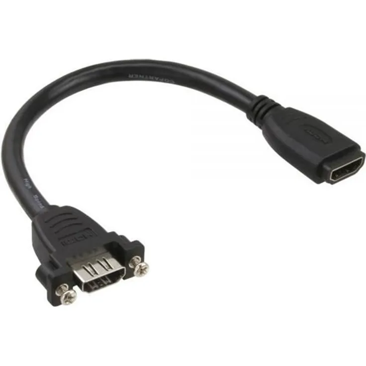 InLine 17600R HDMI Adapterkabel zum Einbau, HDMI A Buchse-Buchse, vergoldete Kontakte, 4K2K, 0,2m
