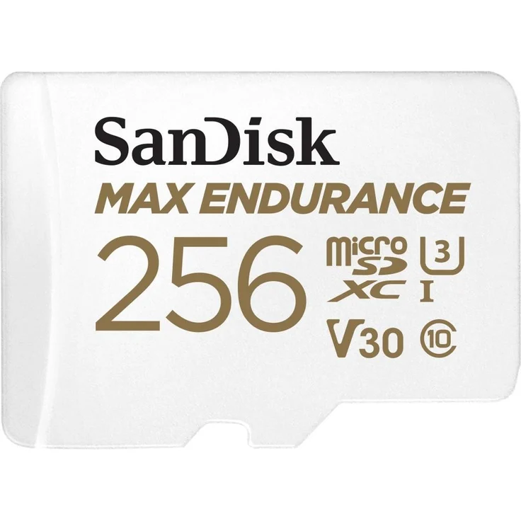 SanDisk MAX ENDURAN microSD-Karte 256GB (lange Lebensdauer, bis zu 120.000 tunden aufnehmen, Full-HD, temperatur- und stoßfest, wasserresistent) – Bild 1