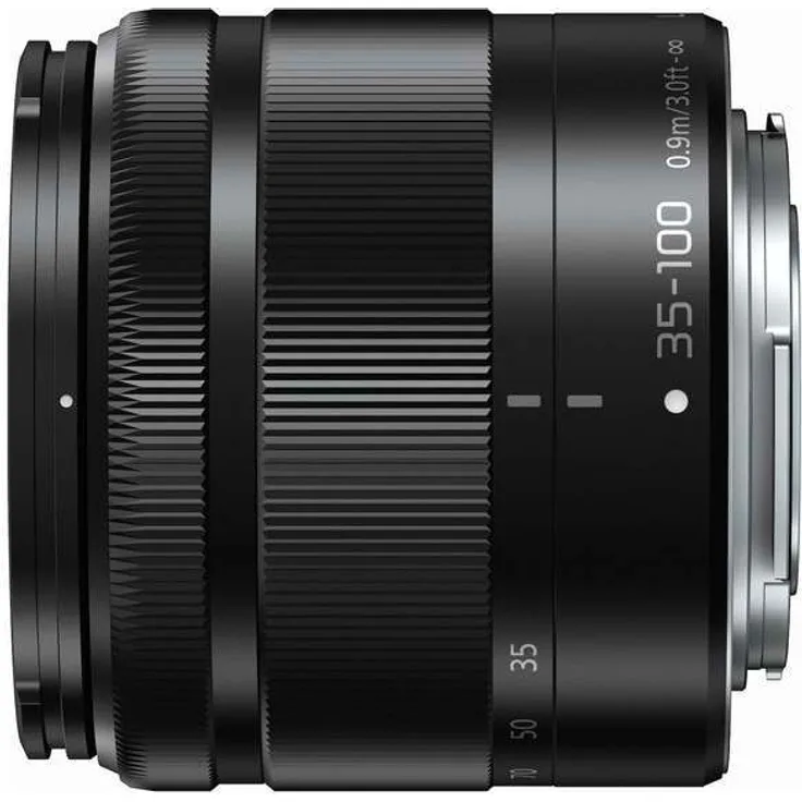 Panasonic H-FS35100E LUMIX G Vario Telezoom 35-100 mm F4.0-5.6 ASPH. Objektiv (70-200 mm KB, O.I.S. Bildstabilisator) schwarz