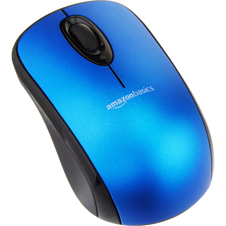 AmazonBasics – Kabellose Computer-Maus mit USB-Nano-Empfänger, Blau – Bild 1