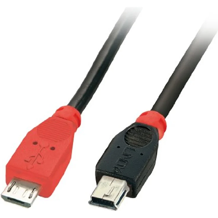 Lindy - USB-Kabel - 5-polig Micro-USB Typ B (M) - Mini-USB, Typ B (M) - 50cm (USB2.0 OTG) - geformt - Schwarz (31717)