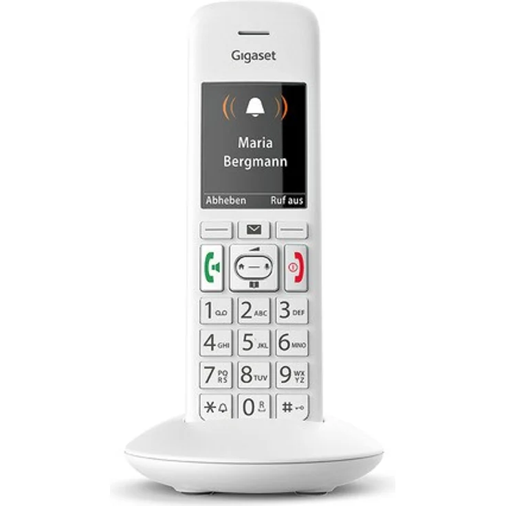 Gigaset E370HX IP Telefon, FRITZ!Box kompatibel, schnurlos mit großen Tasten, Seniorentelefon mit SOS-Funktion, einfache Bedienung, Farbdisplay, Mobilteil, weiß – Bild 2