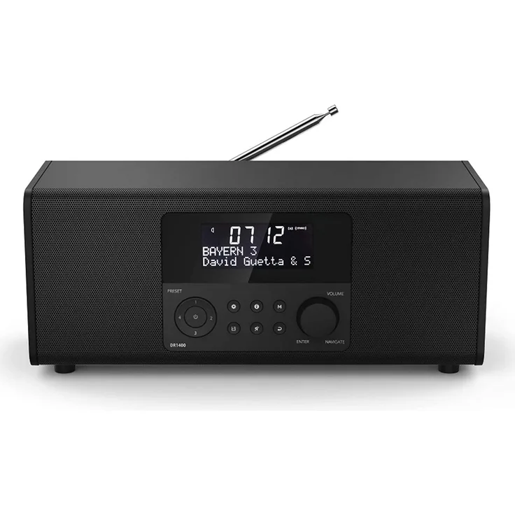 Hama DR1400 Digitalradio mit Wecker, LCD-Display, schwarz