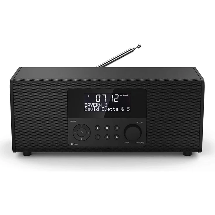 Hama DR1400 Digitalradio mit Wecker, LCD-Display, schwarz – Bild 1