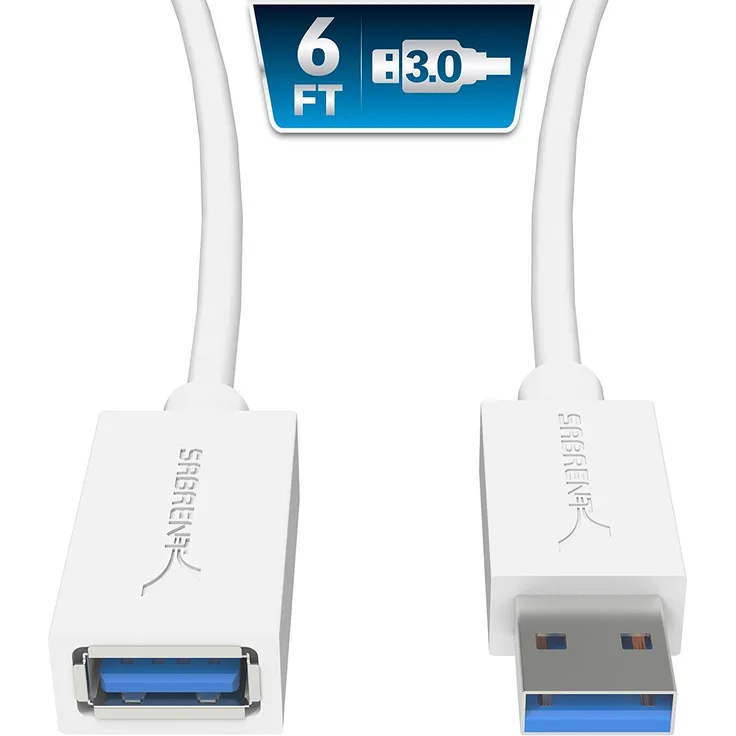 Sabrent USB Kabel 22 AWG USB 3.0 Verlängerungskabel - A-Stecker auf A-Buchse [Weiß] 1.80 Meter (CB-306W) - Preisvergleich