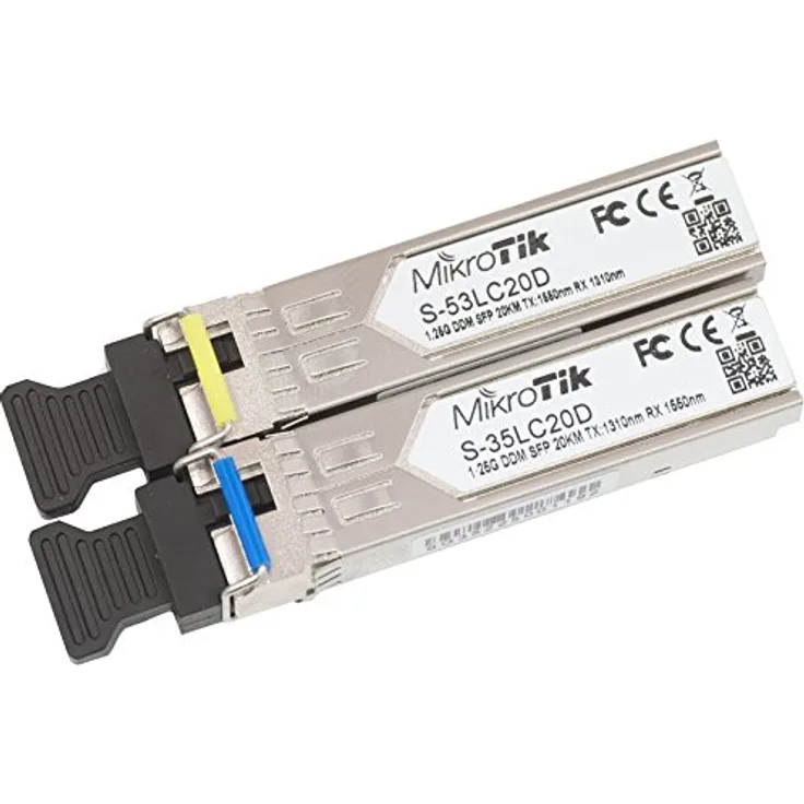 MikroTik RouterBOARD S-3553LC20D Single Mode optical SFP Modul mit LC Stecker, kompatibel mit RB260GS, RB2011LS, RB2011LS-IN, RB2011UAS-IN, RB2011UAS-RM, RB2011UAS-2HnD etc.
