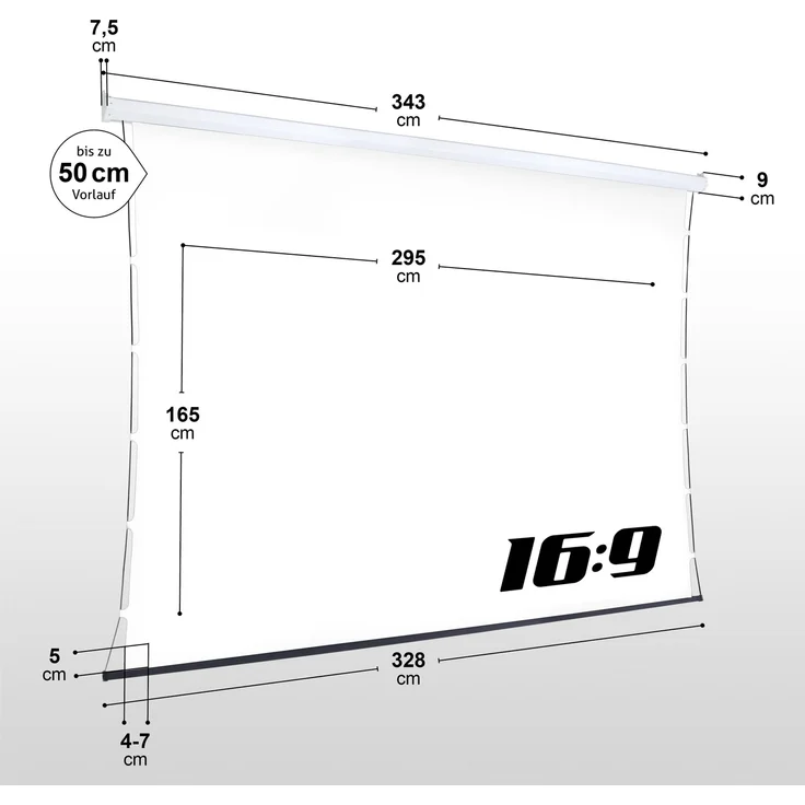 ESMART Professional TATENSO Akustik Tension Leinwand 295 x 165 cm (133'') 16:9 – Bild 3