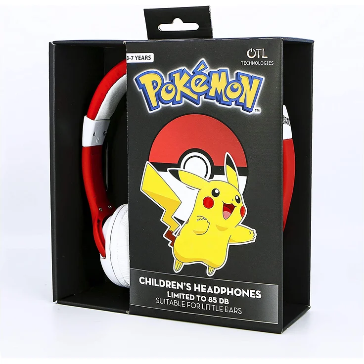 OTLTECHNOL Pokemon Pokeball JUNIOR On-Ear-Kopfhörer geeignet für Kinder, rot, weiß – Bild 6
