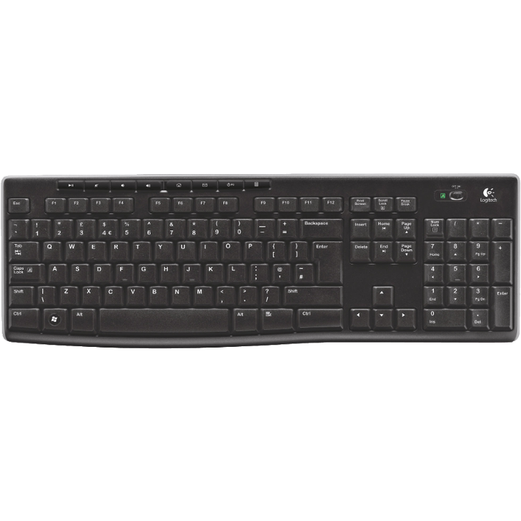 Logitech K270 Kabellose Tastatur, 2.4 GHz Verbindung via Unifying USB-Empfänger, 8 Multimedia- und Schortcut-Tasten, Spritzwassergeschützt, 2-Jahre Batterielaufzeit, Spanisches QWERTY-Layout - schwarz – Bild 1