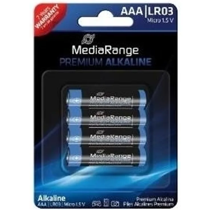 MediaRange Premium Alkaline Batterien, Micro AAA|LR03|1.5V, 4er Pack