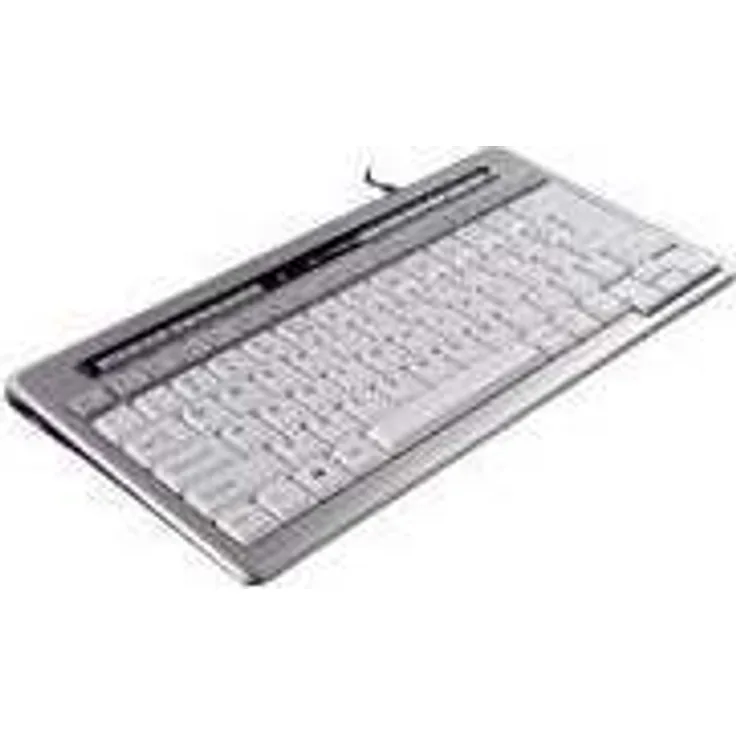 BakkerElkhuizen Kompakttastatur S-board 840 Design USB, silber / hellgrau - Kompakte Tastatur mit Multimediatasten und USB-Hub (BNES840DDE) Deutsches Tastaturlayout QWERTZ