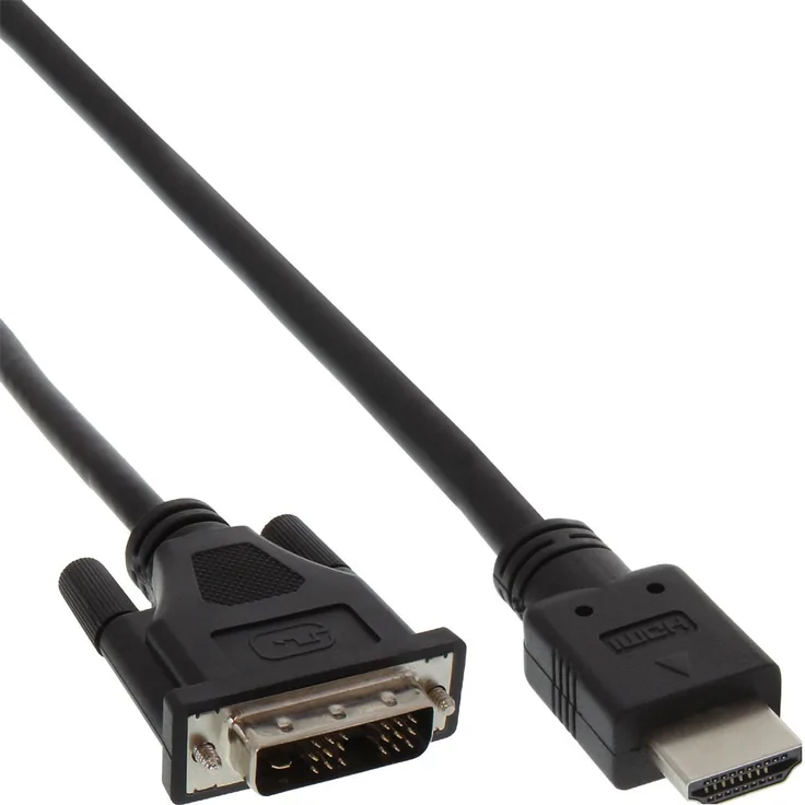 InLine 17659E HDMI-DVI Adapterkabel, HDMI Stecker auf DVI 18+1 Stecker, 0,5m