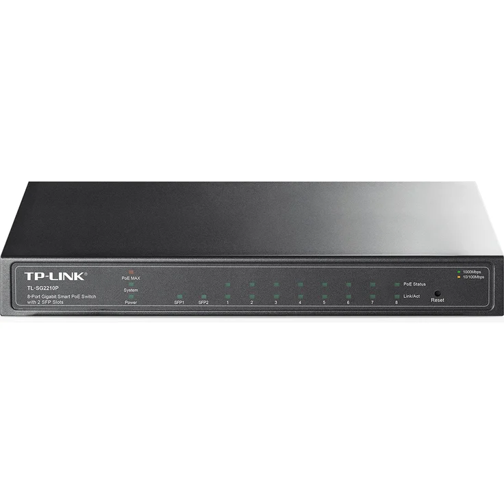 TP-Link TL-SG22 Desktop Smart Switch, 8x RJ-45, 2x SFP, PoE (TL-SG2210P) – Bild 1