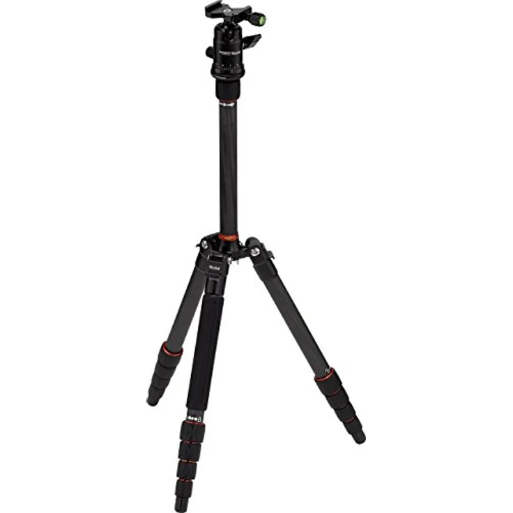 Rollei Compact Traveler No. 1 Carbon - sehr leichtes Reisestativ aus Carbon mit einem Packmaß von nur 33 cm, Arca Swiss kompatibel, Orange – Bild 1