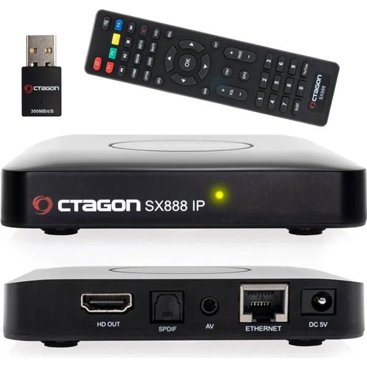 Octagon SX888 H265 Mini IPTV Box inkl, 300 Mbit WLAN Stick mit Stalker, m3u Playlist, VOD, Xtream – Bild 1