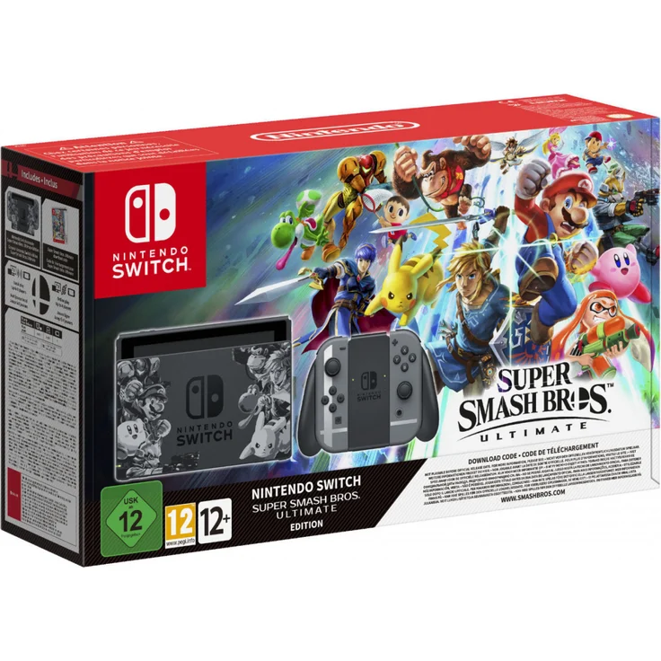 Nintendo Switch V1 Super Smash Bros. Ultimate Edition Grau 32GB Bundle inkl. Super Smash Bros. Ultimate (altes Modell) – Bild 1