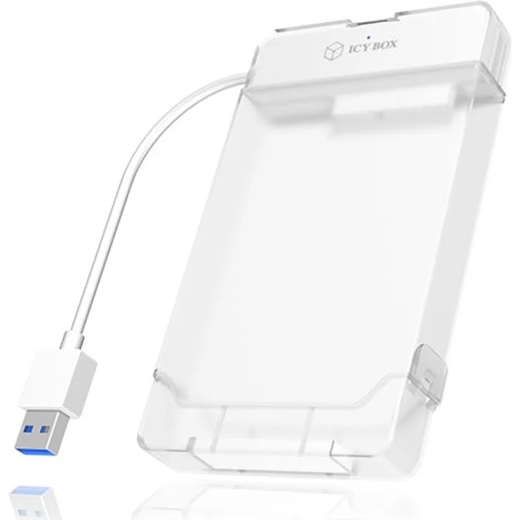 RaidSonic ICY BOX IB-AC703-U3 - Speichergehäuse mit Datenanzeige, Netzanzeige, EasySwap Mechanism - 6,4 cm (2.5'') - SATA 6Gb/s - 600MBps - USB3.0 - weiß (IB-AC703-U3)