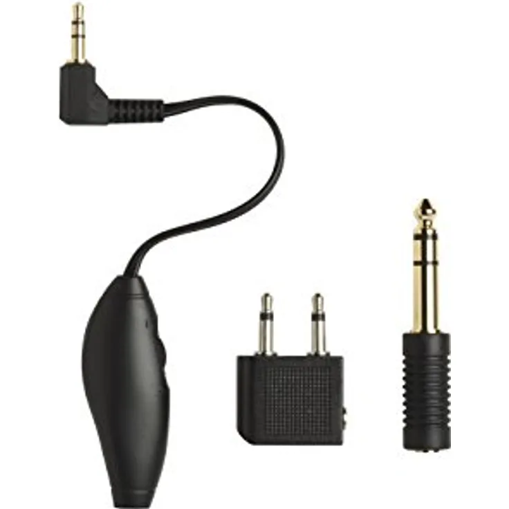 Shure Adapter Kit bestehend aus Flugzeugadapter, Lautstärkeregler und dem 1-4'' (6,5 mm) Adapter
