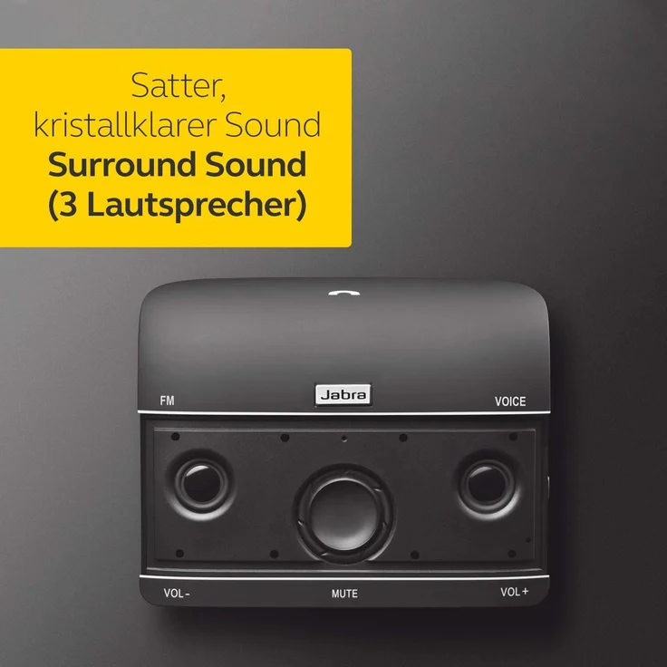 Jabra Freeway Bluetooth KFZ Freisprecheinrichtung (Deutsche Sprachsteuerung, Stereo-Sound, Doppelmikrofontechnologie, Geräuschunterdrückung, Audiostreaming, FM-Transmitter), schwarz – Bild 7