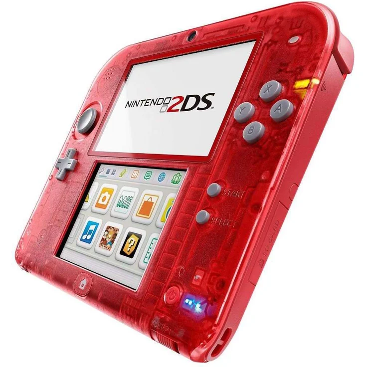 Nintendo 2DS Transparent Rot 256MB & 4GB Speicherkarte Bundle inkl. Pokémon Omega Rubin – Bild 3