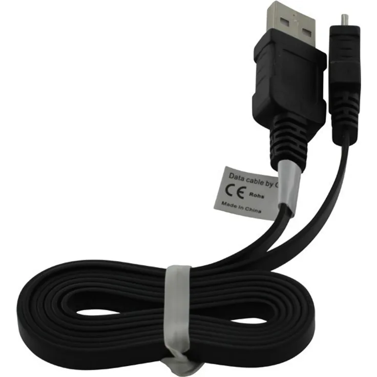 OTB Datenkabel Micro-USB, Flachbandkabel Schwarz 0,95m