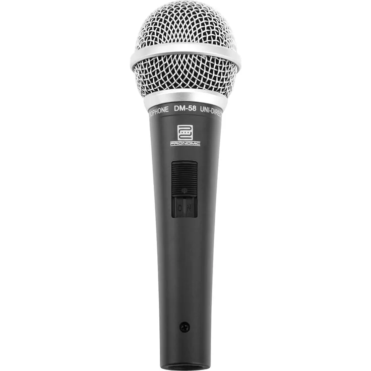 Pronomic DM-58 Dynamisches Gesangs Mikrofon mit Schalter (Inkl. Klemme, für Sprache, Gesang und Instrumente, Richtcharakteristik: Superniere, Frequenzgang: 70-16.000 Hz)
