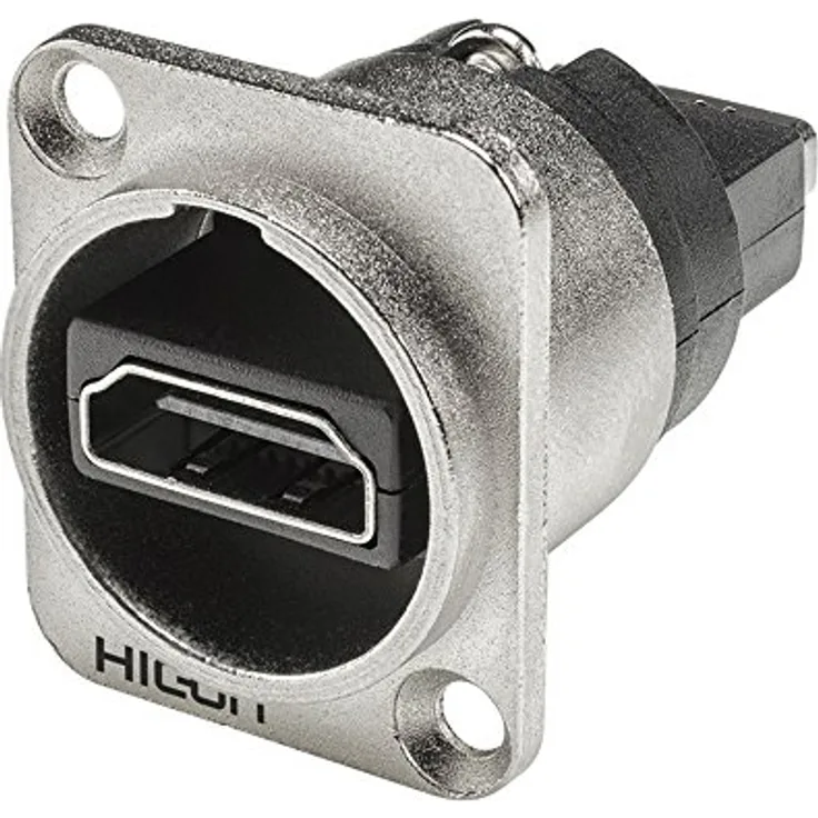 Hicon HDMI-Steckverbinder Flanschbuchse, Kontakte gerade Polzahl: 19 Silber HI-HDHD-FFDN 1 St.