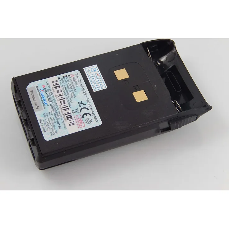 VHBW Akku mit Gürtelclip, geeignet für Funkgerät, Walkie Talkie Maas AHT-2-UV, AHT-6 3200 mAh, 7,4 V, Li-Ion