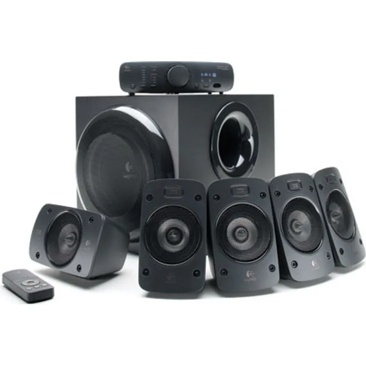 Logitech Z906 5.1 Sound System, Lautsprecher mit 1000 Watt Surround Sound, THX, Mehrere Audio-Eingänge, Fernbedienung, Multi-Device, EU Stecker, PC-PS4-Xbox-Stereo-Anlage-TV-Smartphone-Tablet