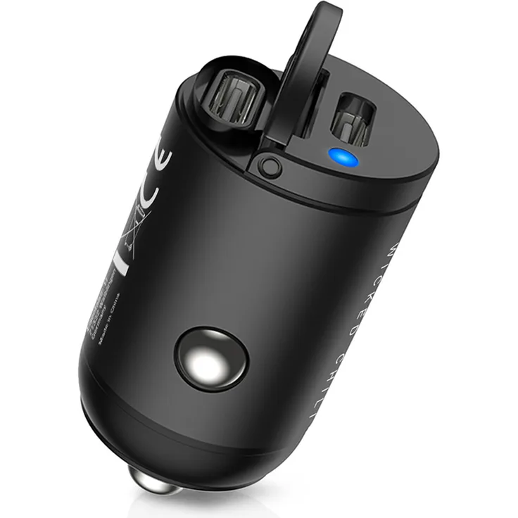 Wicked Chili 30W Dual Kfz-Ladegerät USB C PD 3.0 kompatibel mit Apple iPhone 12 (20W = Pro, Max, Mini), 11 (18W = Pro, Max), XR, SE 2020 - Tiny USB-C Aluminium Autoladegerät für Zigarettenanzünder