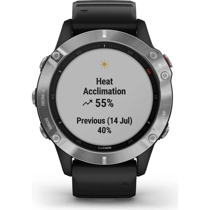 Garmin fēnix 6 Smartwatch GPS, Unisex, 47mm, Kunststoffgehäuse, Silber/Schwarz – Bild 5