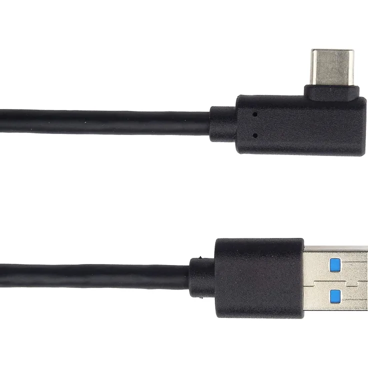 PremiumCord USB-C 90° auf USB 3.0 Verbindungskabel 3m, bis zu 5 Gbit-s, USB 3.0-3.1 SuperSpeed Datenkabel, USB 3.1 Typ C Stecker 90° abgewinkelt auf A Stecker, Farbe Schwarz, Länge 3m