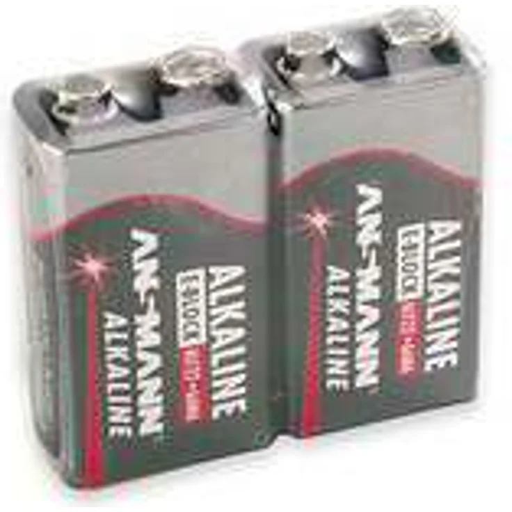 ANSMANN Red Alkaline Batterie 9V E-Block 6LR61 Longlife Alkalibatterie (2er Shrink) – Bild 1