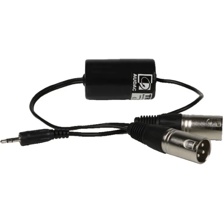 Audac TR 2080 Ground Loop Isolator- 3,5 mm Klinkenstecker auf 2x XLR male