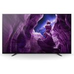 Sony KD-65A8 164 cm (65 Zoll) OLED-Technologie (Ultra HD, HDR) HD-Triple-Tuner (Sat, Antenne, Kabel) Smart TV Modelljahr 2020 Energieklasse G