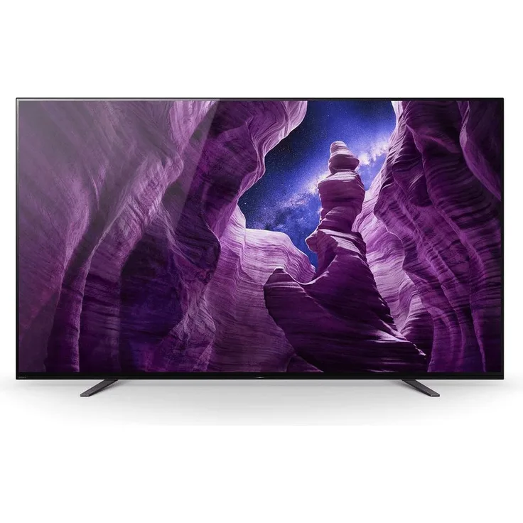 Sony KD-65A8 164 cm (65 Zoll) OLED-Technologie (Ultra HD, HDR) HD-Triple-Tuner (Sat, Antenne, Kabel) Smart TV Modelljahr 2020 Energieklasse G